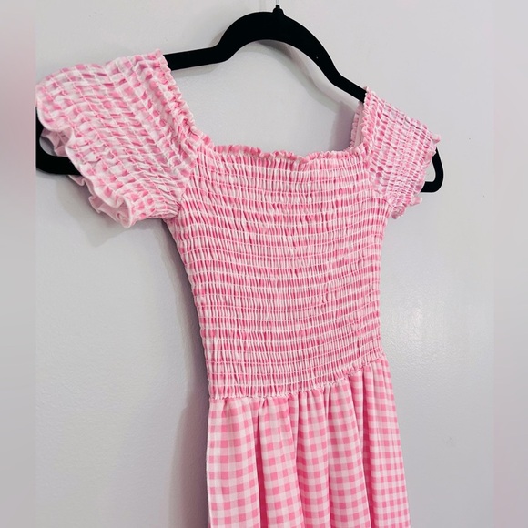Show Me Your Mumu Willa Pink & White Gingham Hi-Low Maxi Dress Size XS - Picture 3 of 6